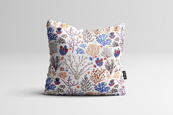 Corals and seaweed set and seamless in Illustrations - product preview 11