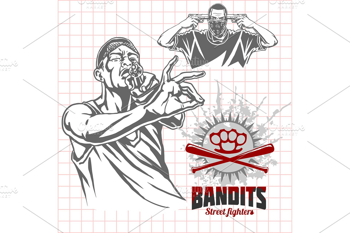 Bandits and hooligans - criminal in Illustrations - product preview 8