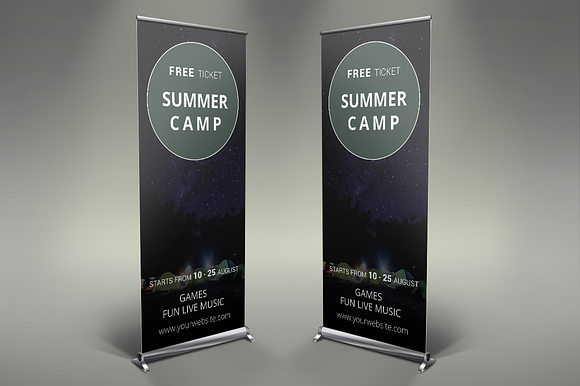 Camping Roll Up Banners in Presentation Templates - product preview 6
