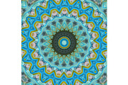 Kaleidoscope background blue mandala