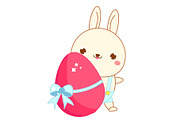 Cute kawaii Easter bunny icon