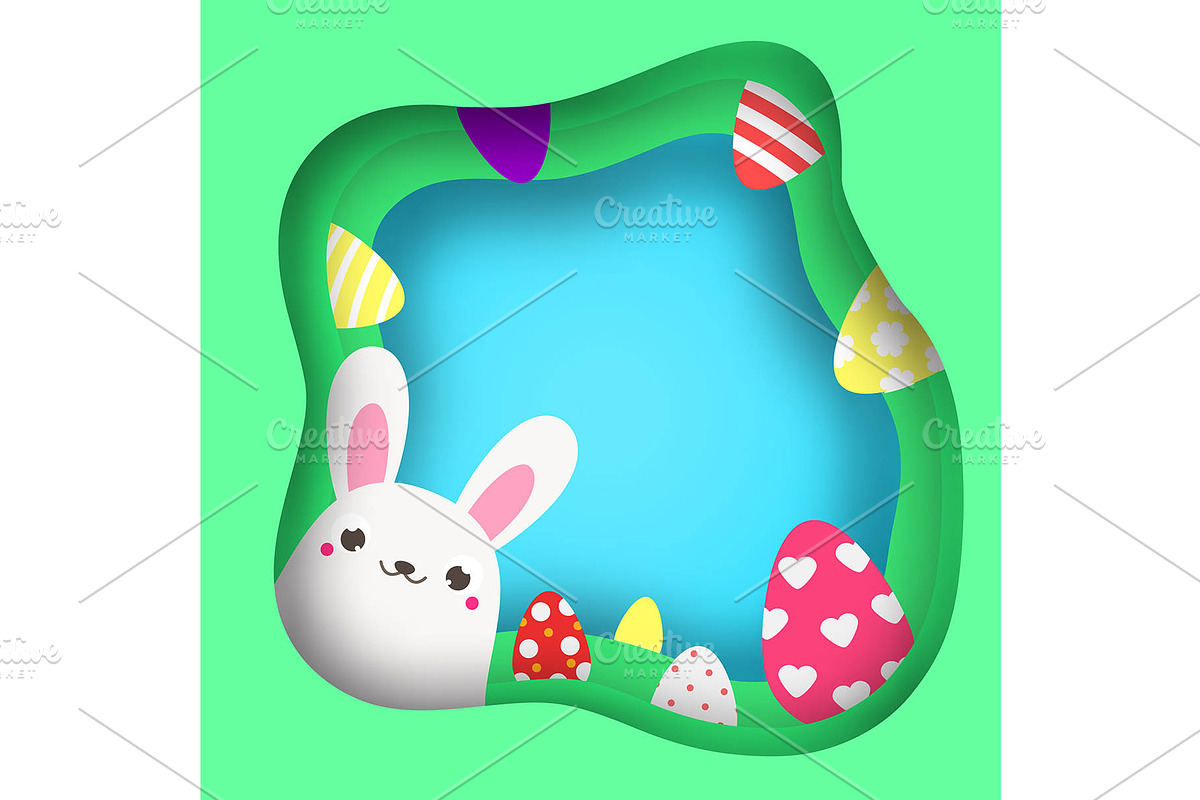 Easter background. bunny and eggs in Graphics - product preview 8