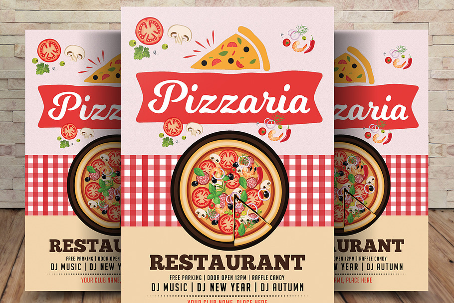 Pizzeria Restaurant Flyer Template in Flyer Templates - product preview 8