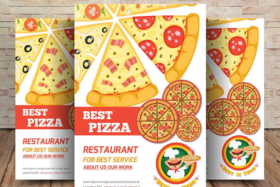 Pizza Restaurant Flyer Template in Flyer Templates - product preview 8