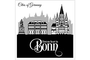Bonn - City in Germany. Detailed