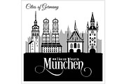 Munchen - City in Germany. Detailed