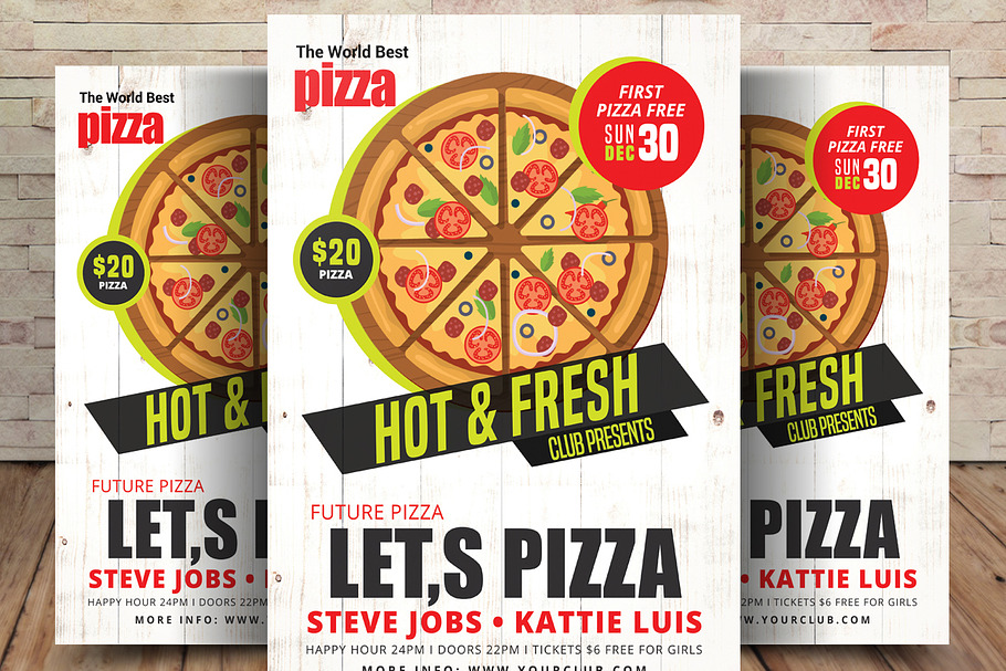 Hot & Fresh Pizza Restaurant Flyer