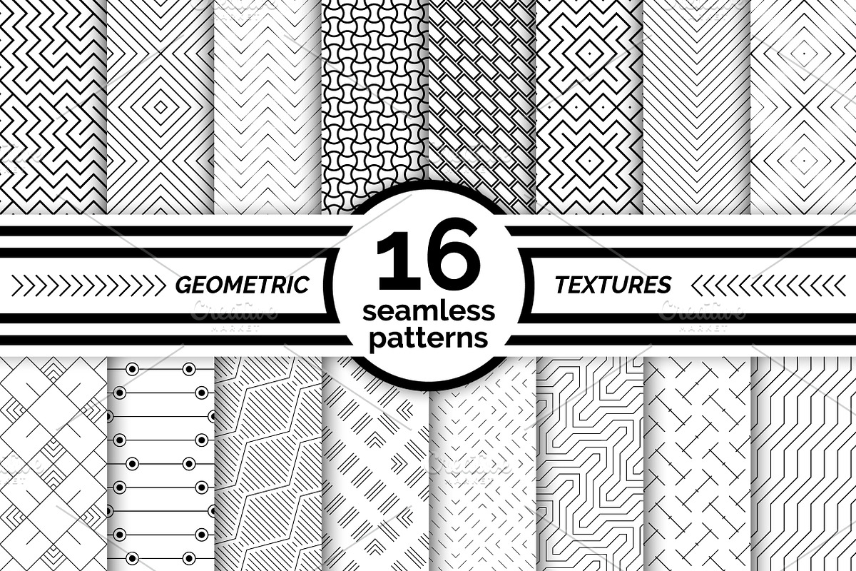 Geometric seamless patterns. Big set in Graphics - product preview 8
