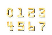 Credit card golden glossy numbers
