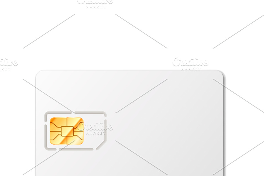 Sim card for phone white template in Objects - product preview 8