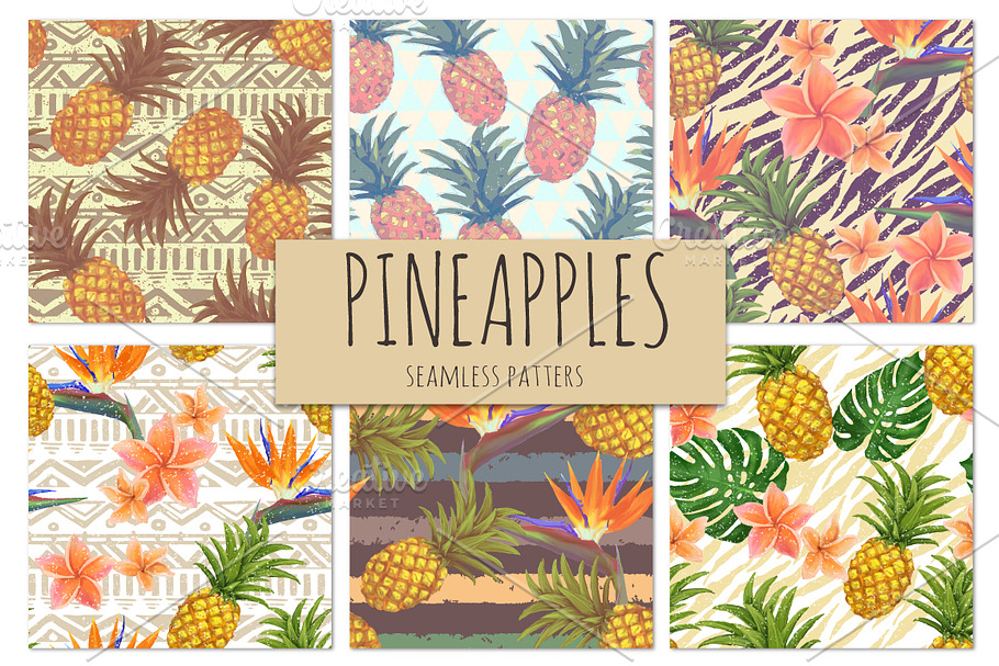 Bright pineapples patterns set in Patterns - product preview 8