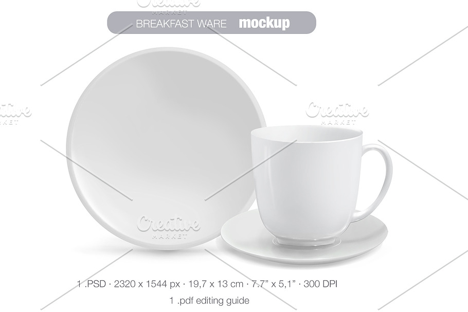 Breakfast ware MOCK UP in Product Mockups - product preview 8