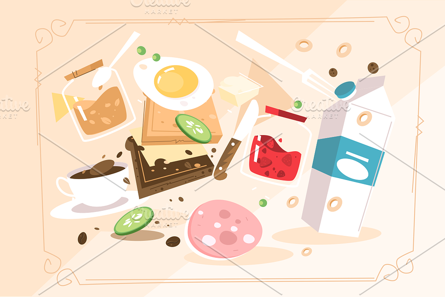Products for cooking breakfast in Illustrations - product preview 8