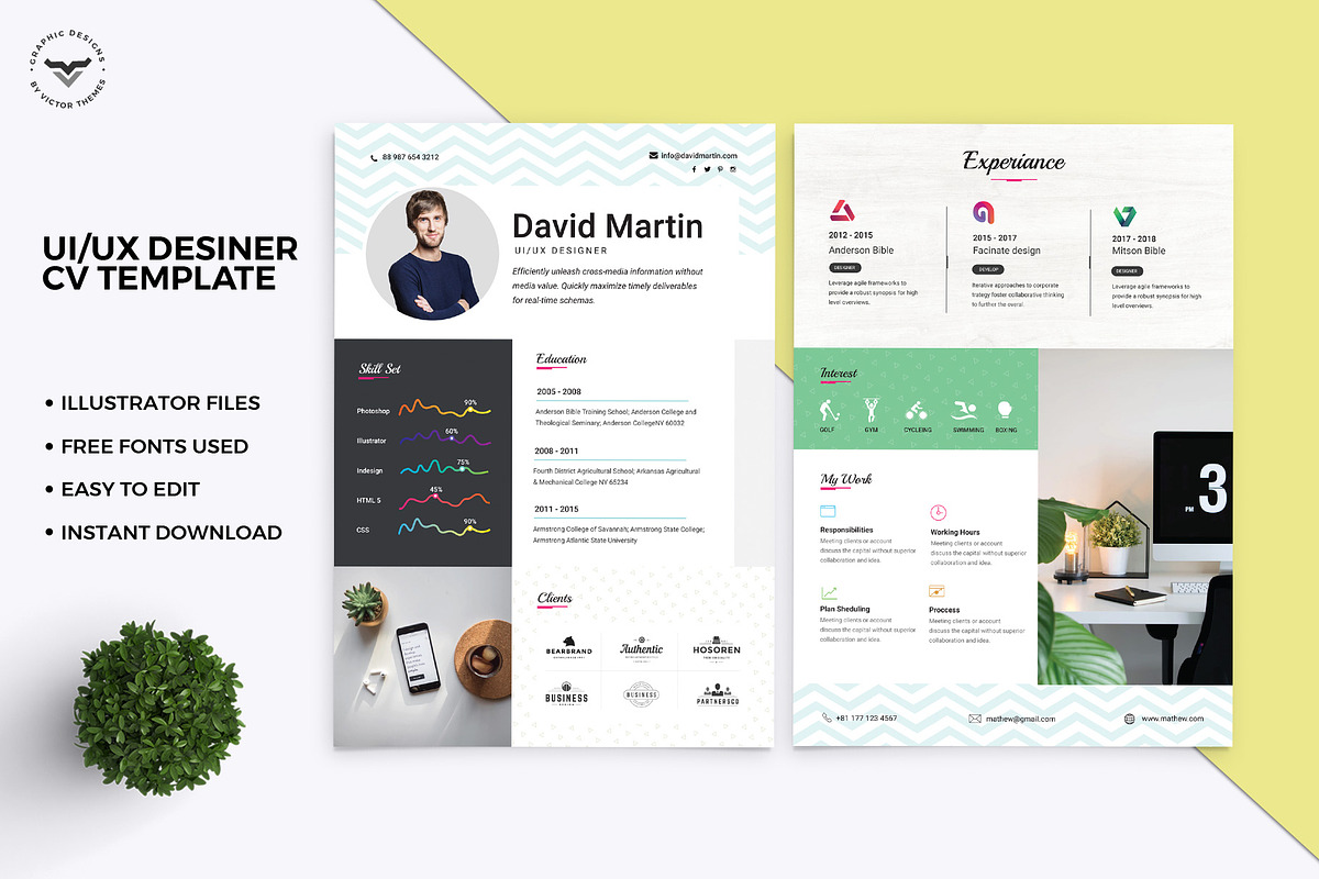 UI/UX Designer CV Template in Resume Templates - product preview 8