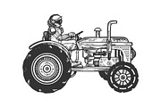 Astronaut ride tractor sketch