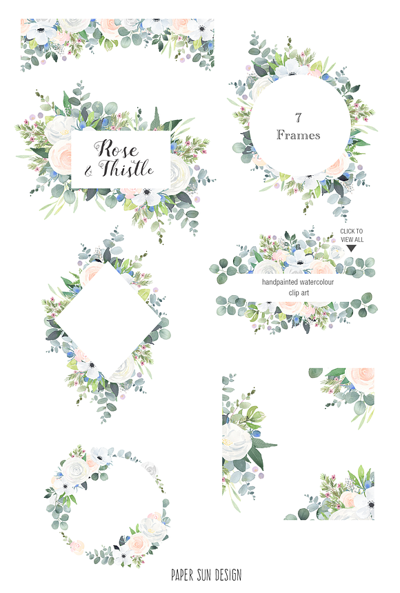 Rose and Thistle Clip Art Bundle in Illustrations - product preview 2