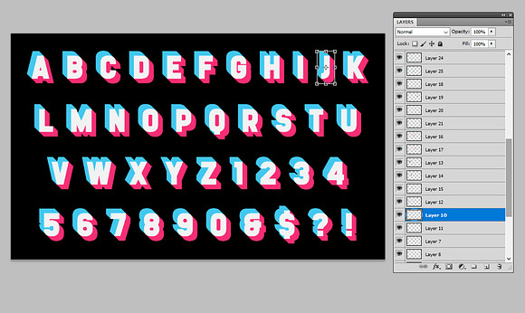 Glitched display alphabet design in Text Fonts - product preview 1