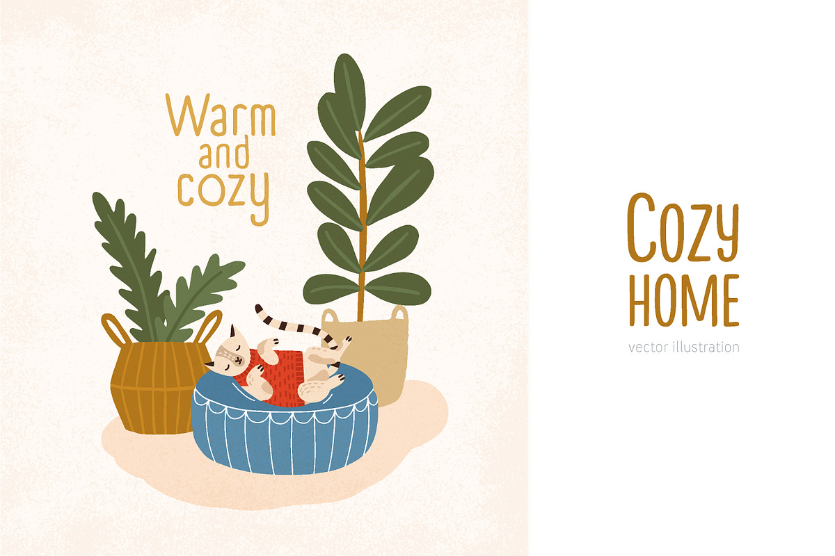 Cozy home atmosphere in Illustrations - product preview 8