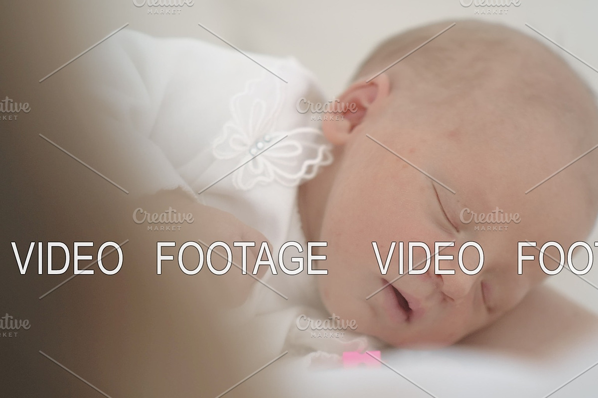 Newborn baby girl asleep while in in Graphics - product preview 8