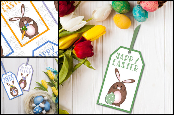 Gift Tags, Brown Easter Bunnies in Objects - product preview 1