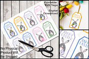 Gift Tags, Gray Easter Bunnies