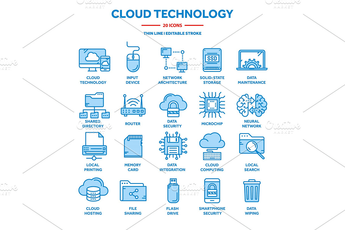 Cloud computing. Internet technology in Illustrations - product preview 8