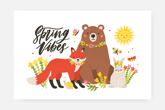 Spring set and seamless in Illustrations - product preview 4