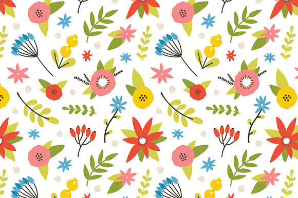Spring set and seamless in Illustrations - product preview 7
