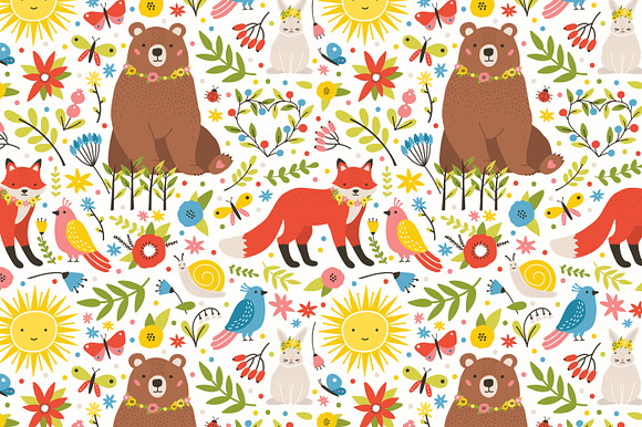 Spring set and seamless in Illustrations - product preview 11