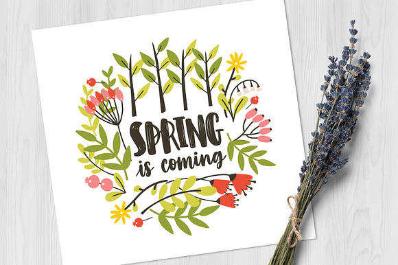 Spring set and seamless in Illustrations - product preview 14