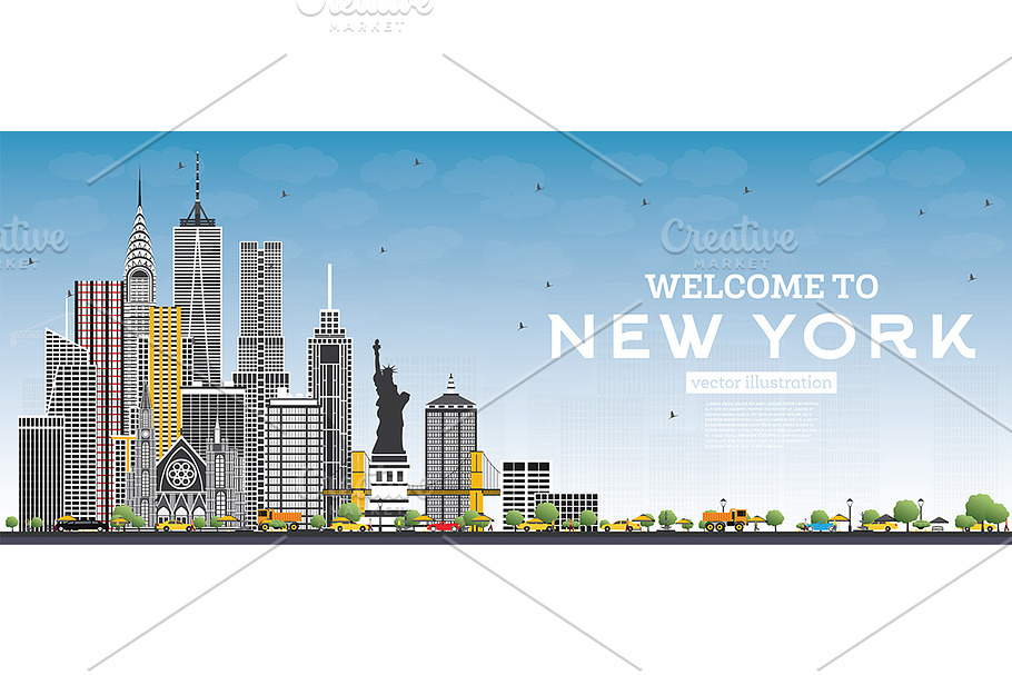 Welcome to New York USA Skyline