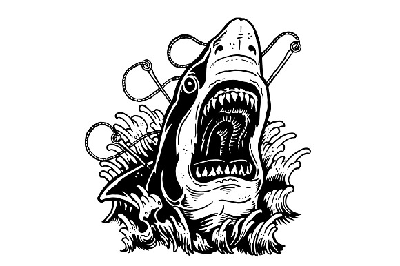 Shark Attack in Illustrations - product preview 2