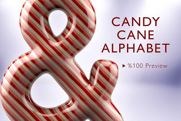 Candy Cane Alphabet in Illustrations - product preview 1