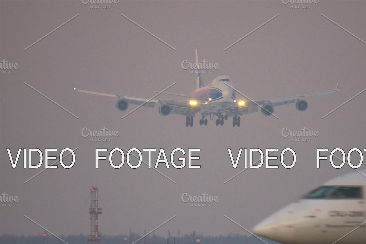 Cargo airplane Boeing 747 landing at in Graphics - product preview 8