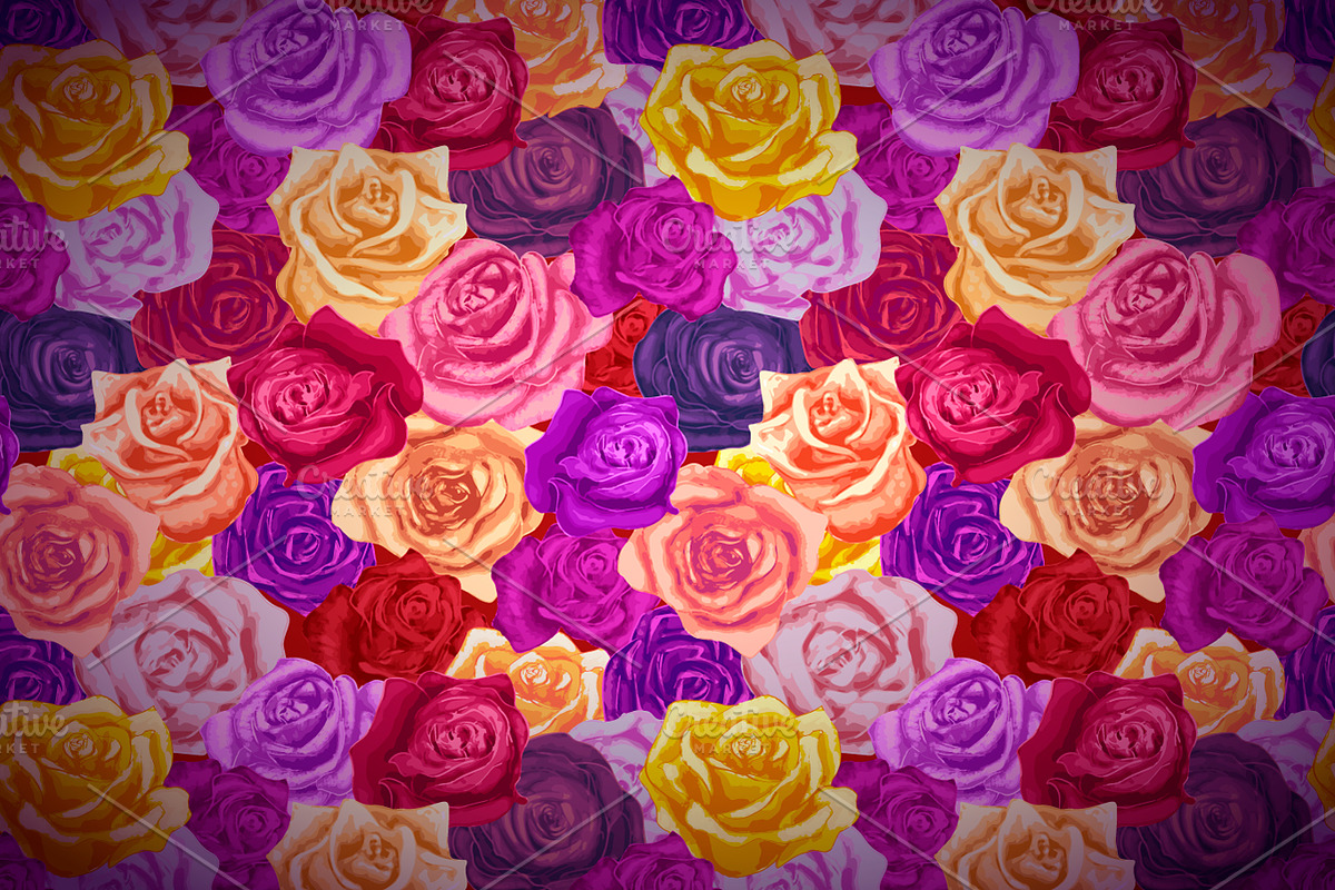 Beautiful bright colorful rosebuds in Illustrations - product preview 8