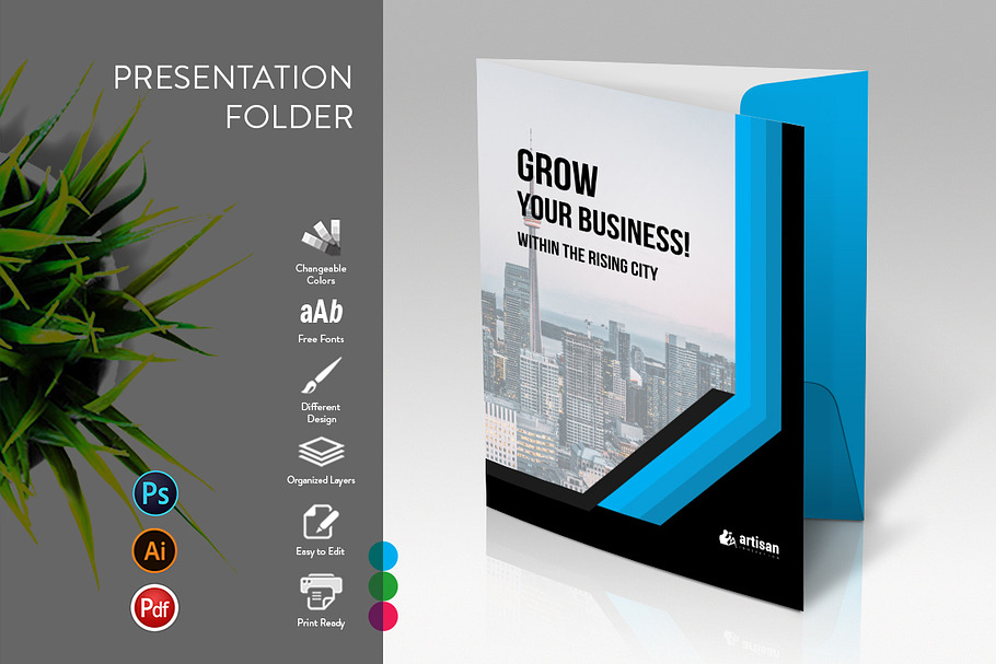 Presentation Folder in Stationery Templates - product preview 8