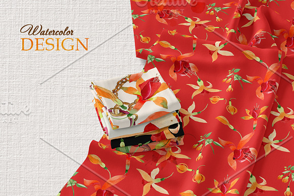 Orange Fuschsia  Watercolor png in Illustrations - product preview 1