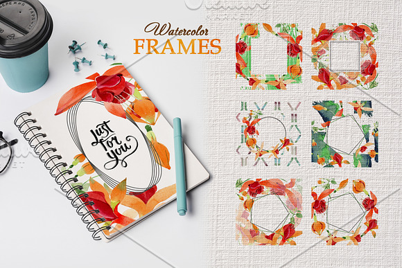 Orange Fuschsia  Watercolor png in Illustrations - product preview 2