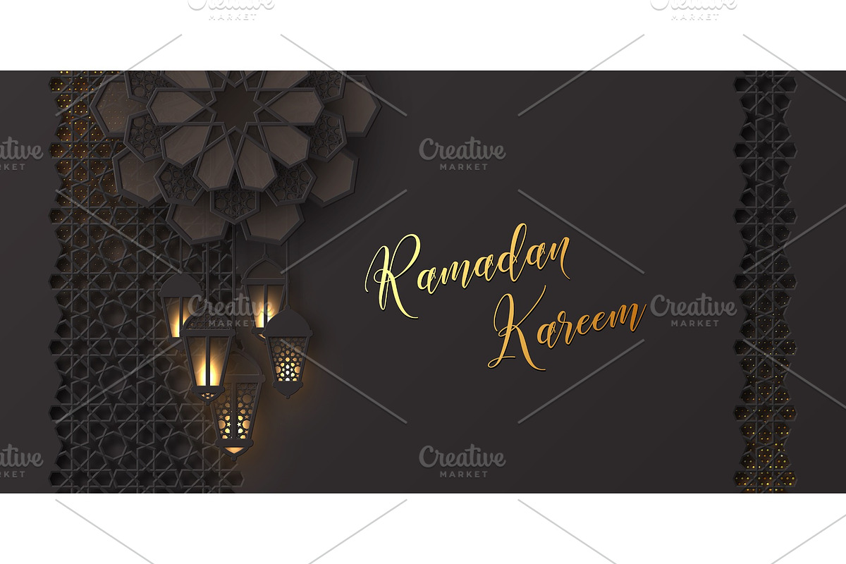 Ramadan Kareem greeting banner. in Illustrations - product preview 8