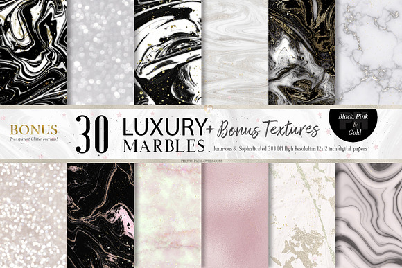 Marble Background Digital Paper in Textures - product preview 1