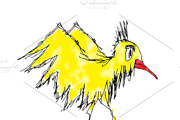Isolated Bird Hand Drawn Sketch Illu