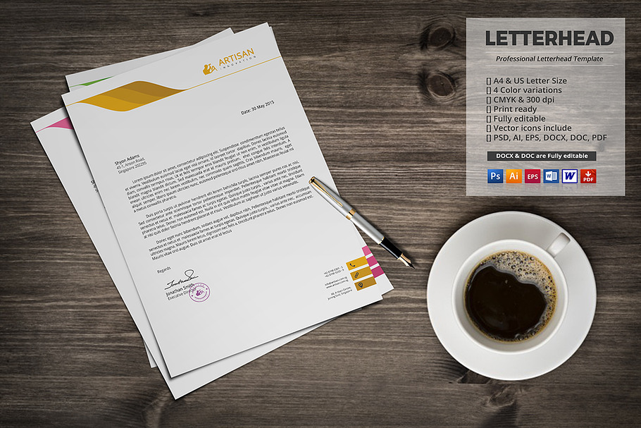 Letterhead Template in Stationery Templates - product preview 8