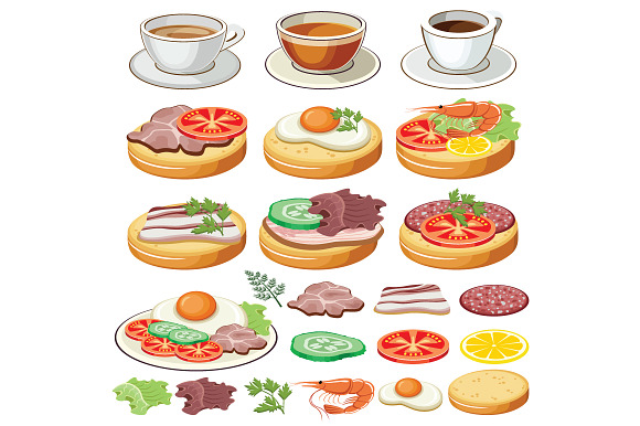 Set of breakfasts in Illustrations - product preview 1
