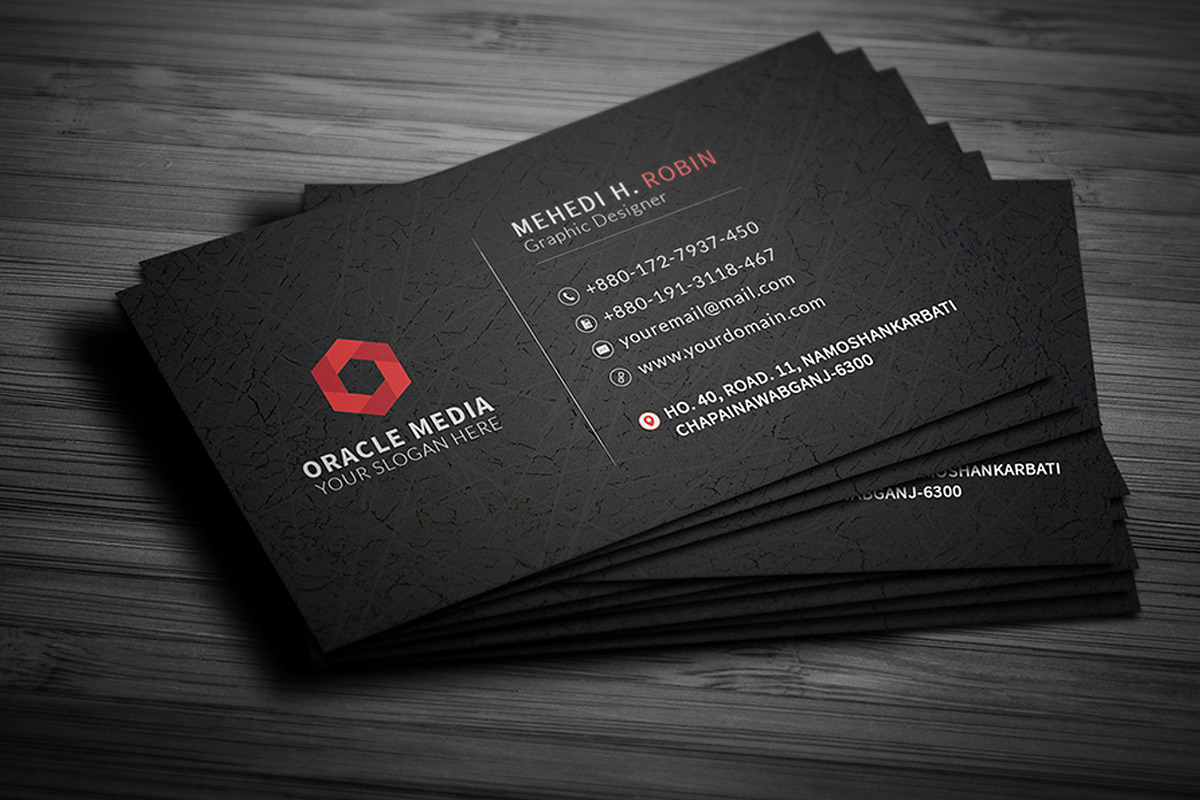 Dark Corporate Business Card in Business Card Templates - product preview 8