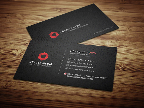 Dark Corporate Business Card in Business Card Templates - product preview 6