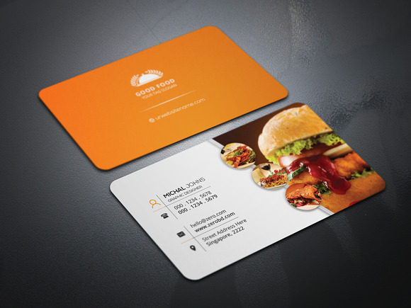 Food Restaurant Business Cards in Business Card Templates - product preview 2