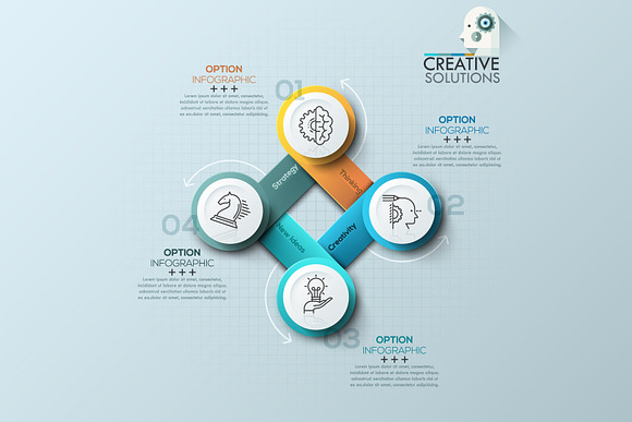4 Infographic Cycle Templates in Illustrations - product preview 3
