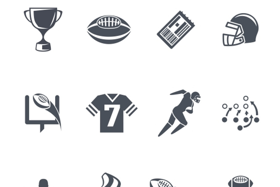 Rugby or american football icons in Icons - product preview 8
