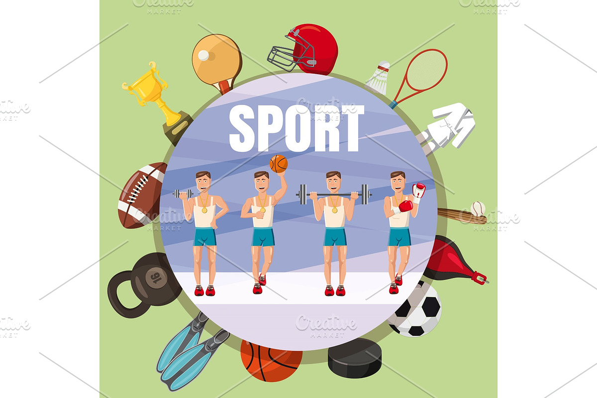 Sport section symbols concept in Illustrations - product preview 8