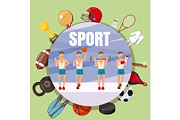 Sport section symbols concept